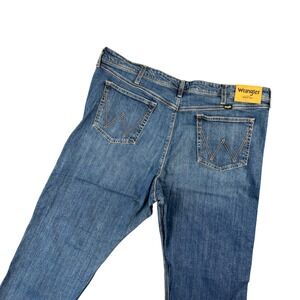New Wrangler Mens 40x30 Regular Fit Flex Jean Blue Denim Workwear Casual Western